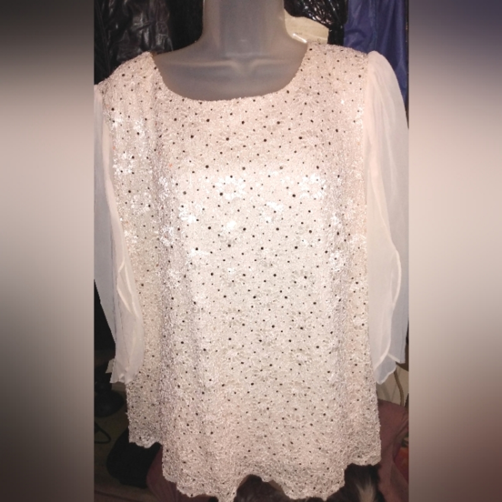 "db" Women's Long Sleeve Sequined Blouse